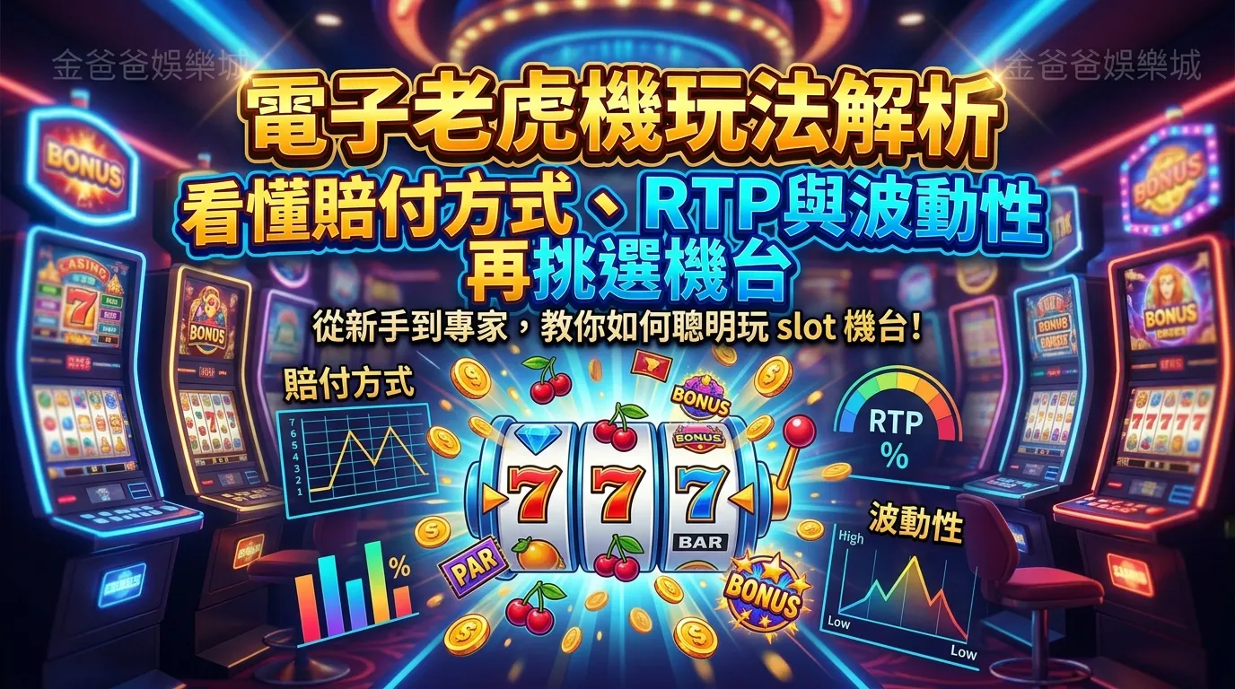 電子老虎機玩法解析｜看懂賠付方式、RTP與波動性再挑選機台