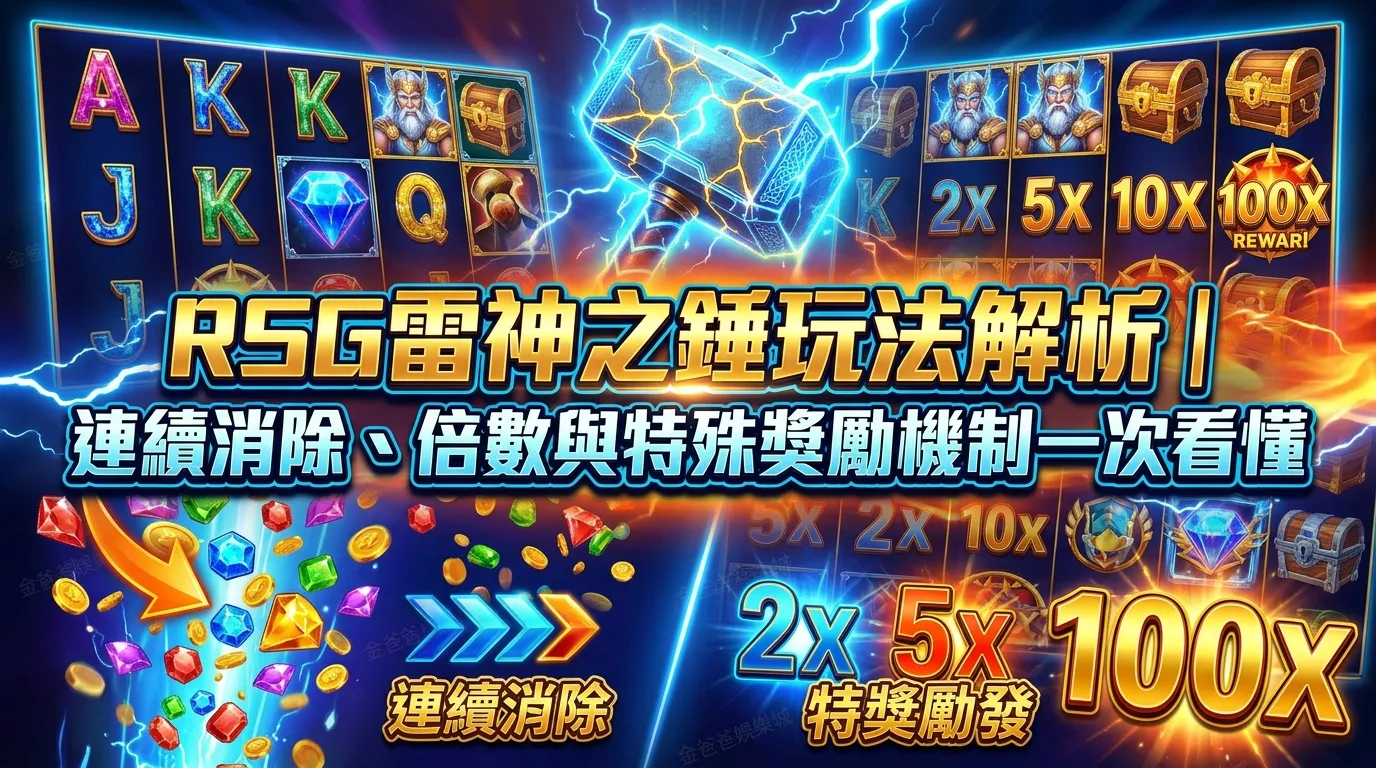 RSG雷神之錘玩法解析｜連續消除、倍數與特殊獎勵機制一次看懂