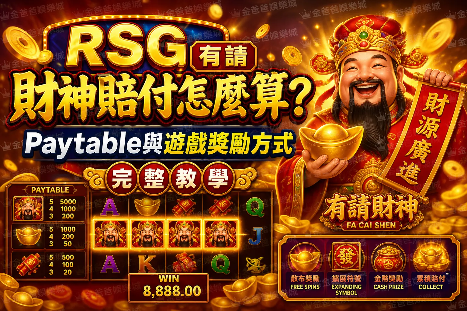 RSG有請財神賠付怎麼算？Paytable與遊戲獎勵方式完整教學