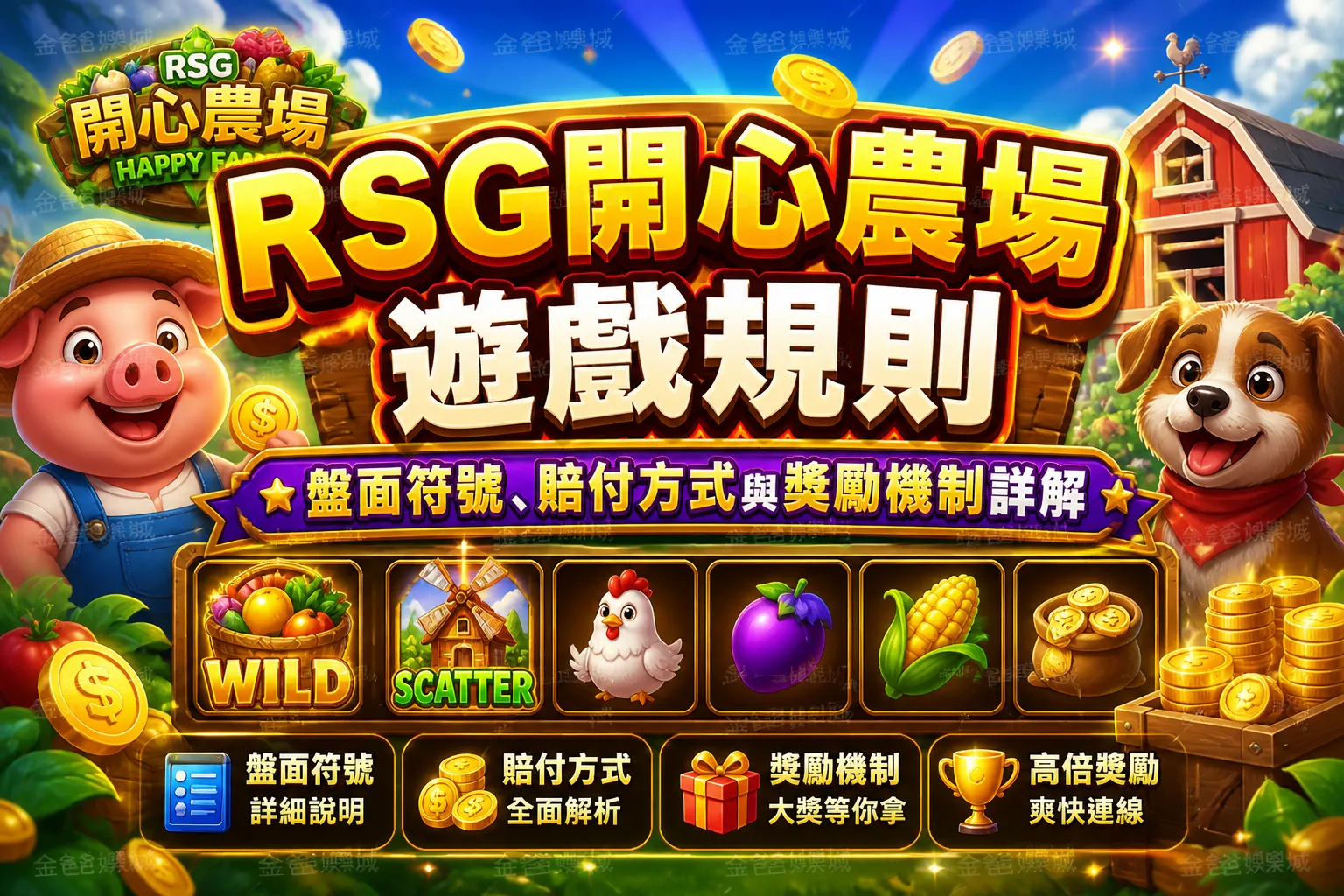 RSG開心農場遊戲規則｜盤面符號、賠付方式與獎勵機制詳解